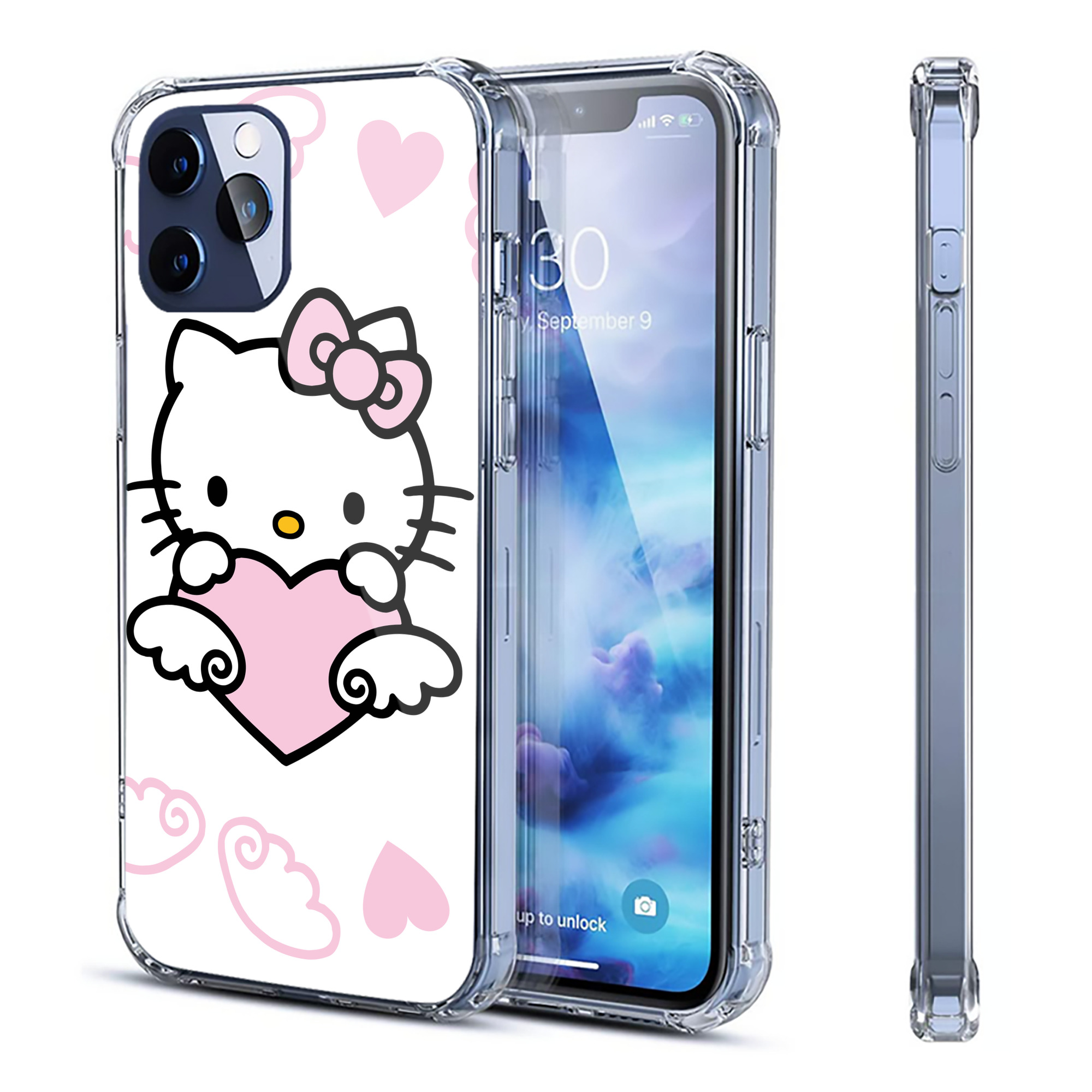 （画像用） Hello Kitty ハローキティ 【iPhone 12シリーズ対応】透明スマホケース（クリアソフトケース）